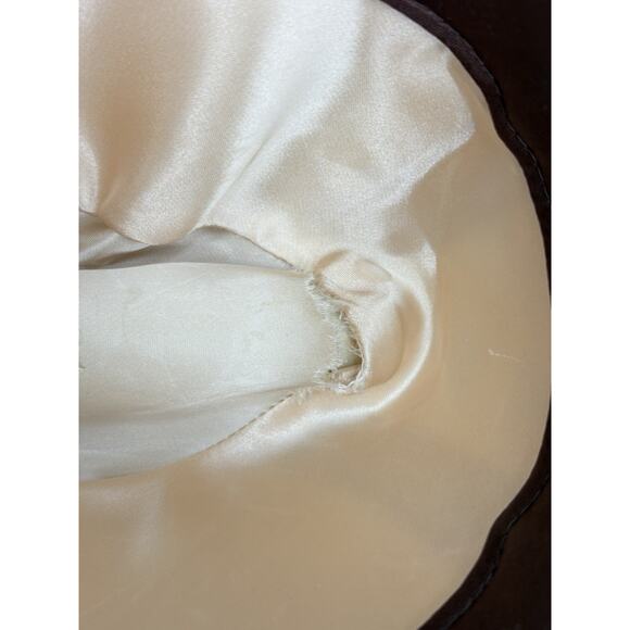 Vintage Stetson Fedora Adult 6 7/8 Beige Genuine Suede With Feathers Hipster - Picture 10 of 10